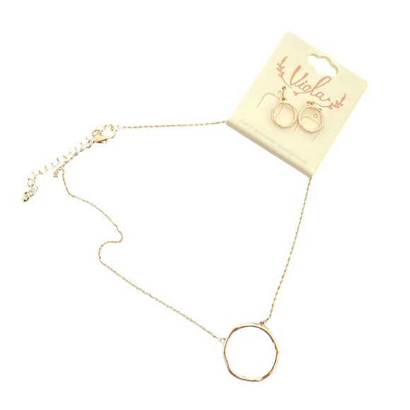 Viola Rose Gold Necklace and Earring Set - Picture 4 of 4